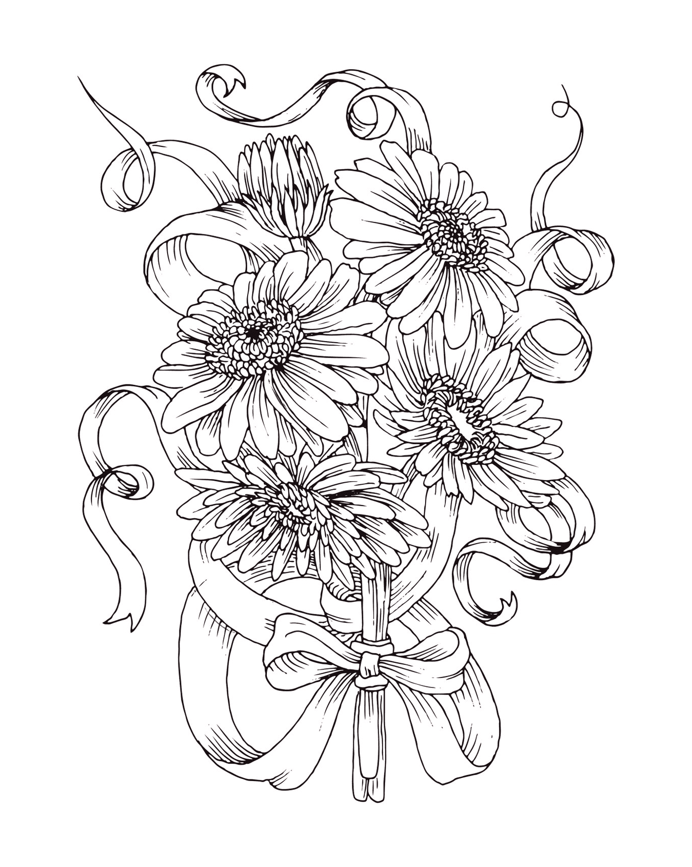  Un hermoso ramo de flores de margarita 