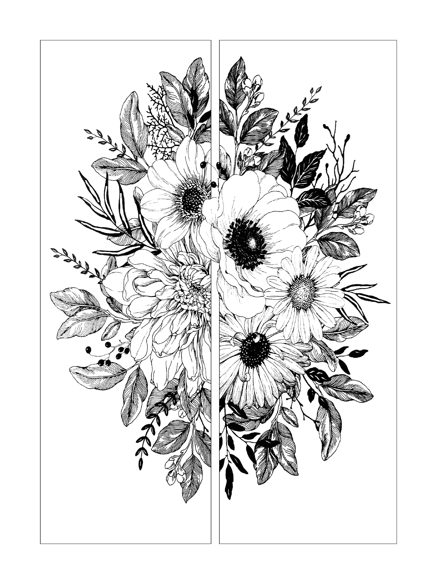  Eine florale Komposition in zwei Teilen 