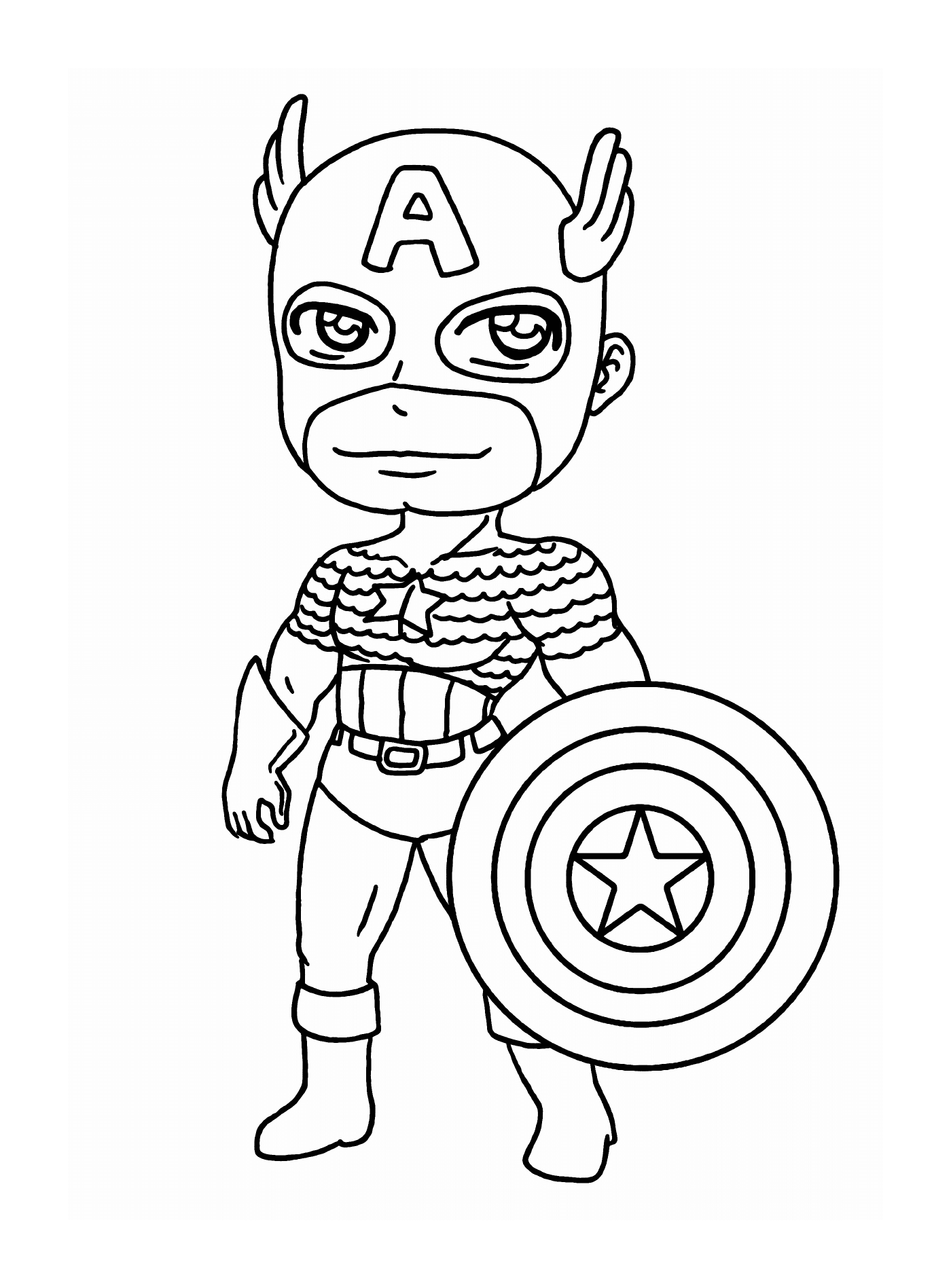  Superhero boy in Captain America costume 