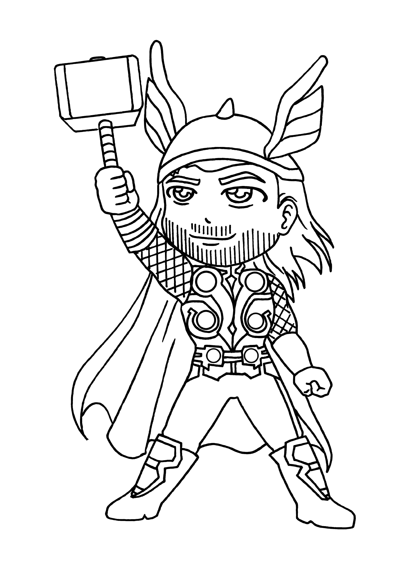  Supereroe ragazzo nel vestito di Thor 