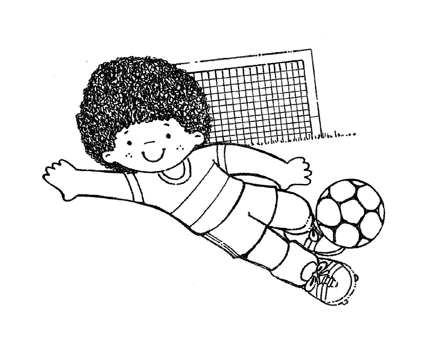  Kleiner Torhüter Junge beim Fußball 