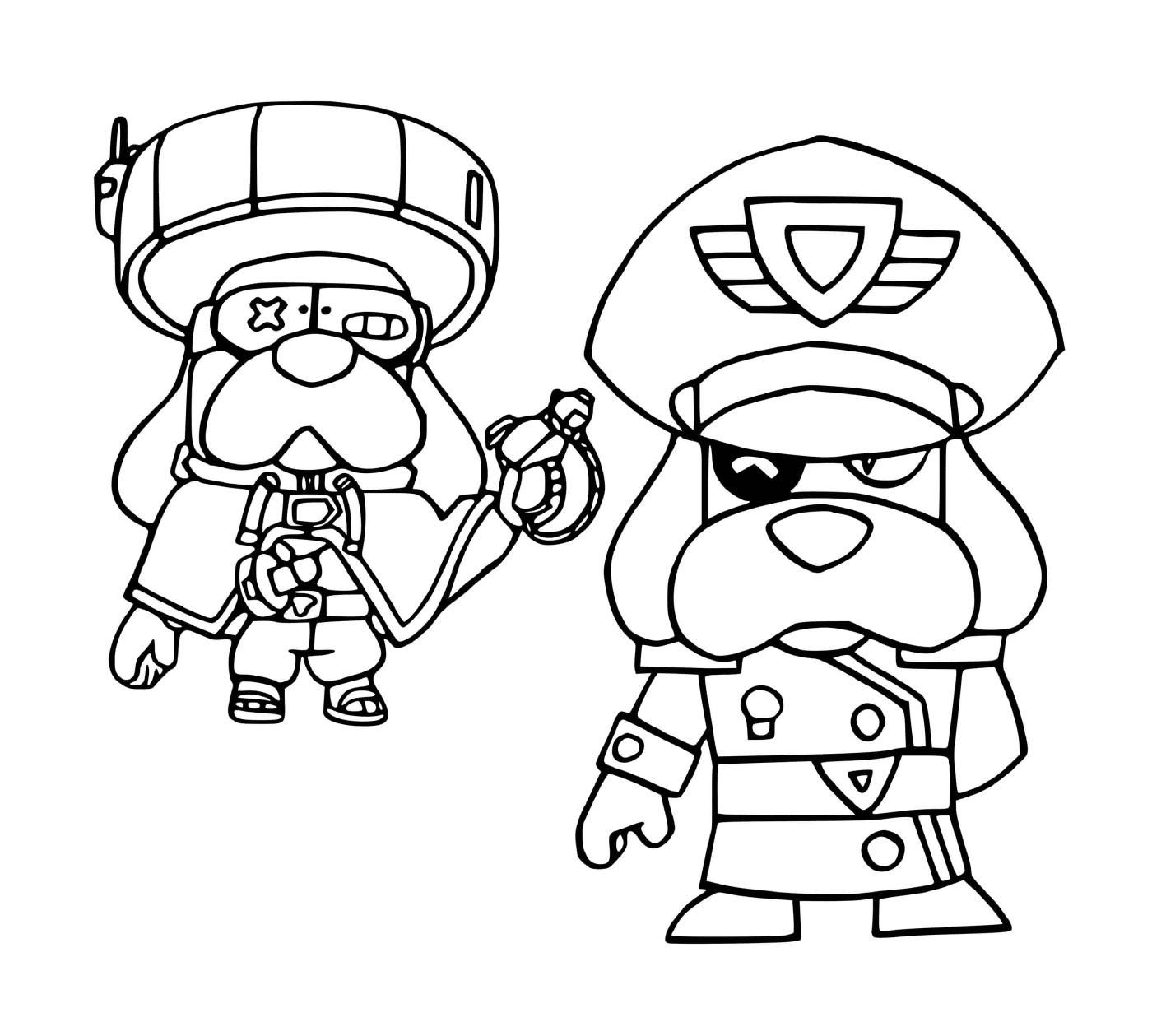 Zwei animierte Charaktere bereit zu kämpfen! 