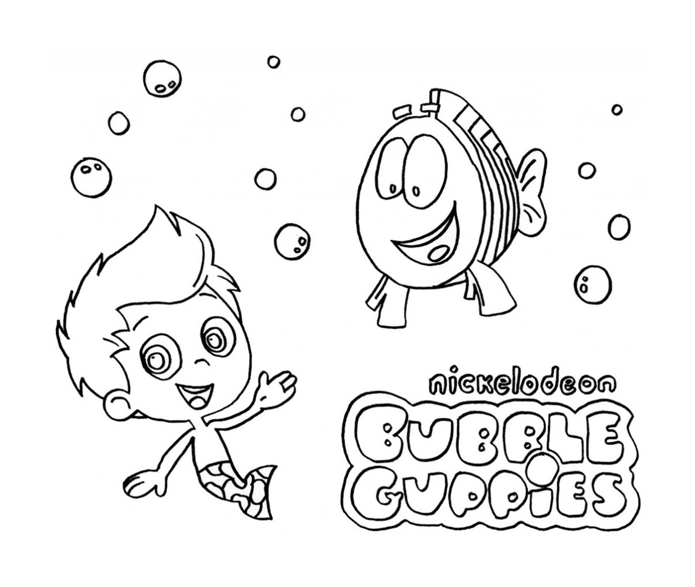  An impression of Bubble Guppies with the number 5 