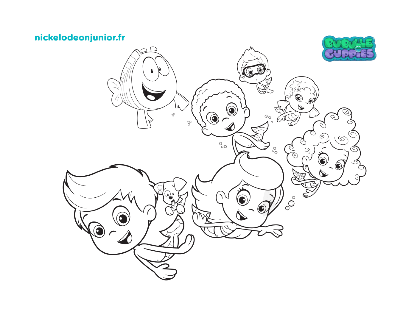  A multitude of Bubble Guppies in the ocean 