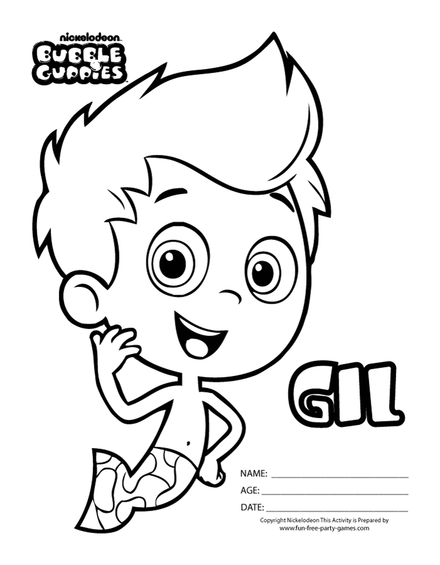  Gil of the Bubble Guppies, a little boy 