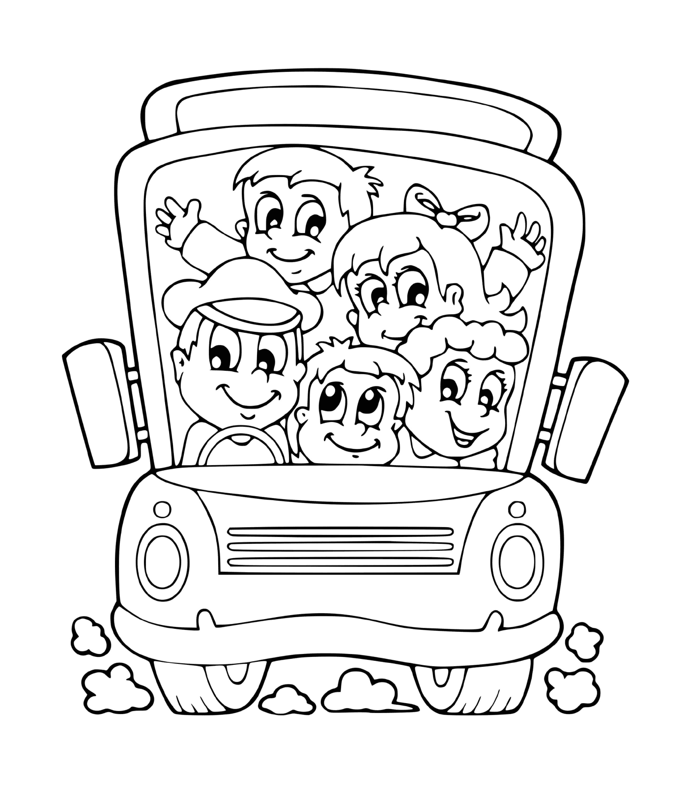  A school bus with students on board 