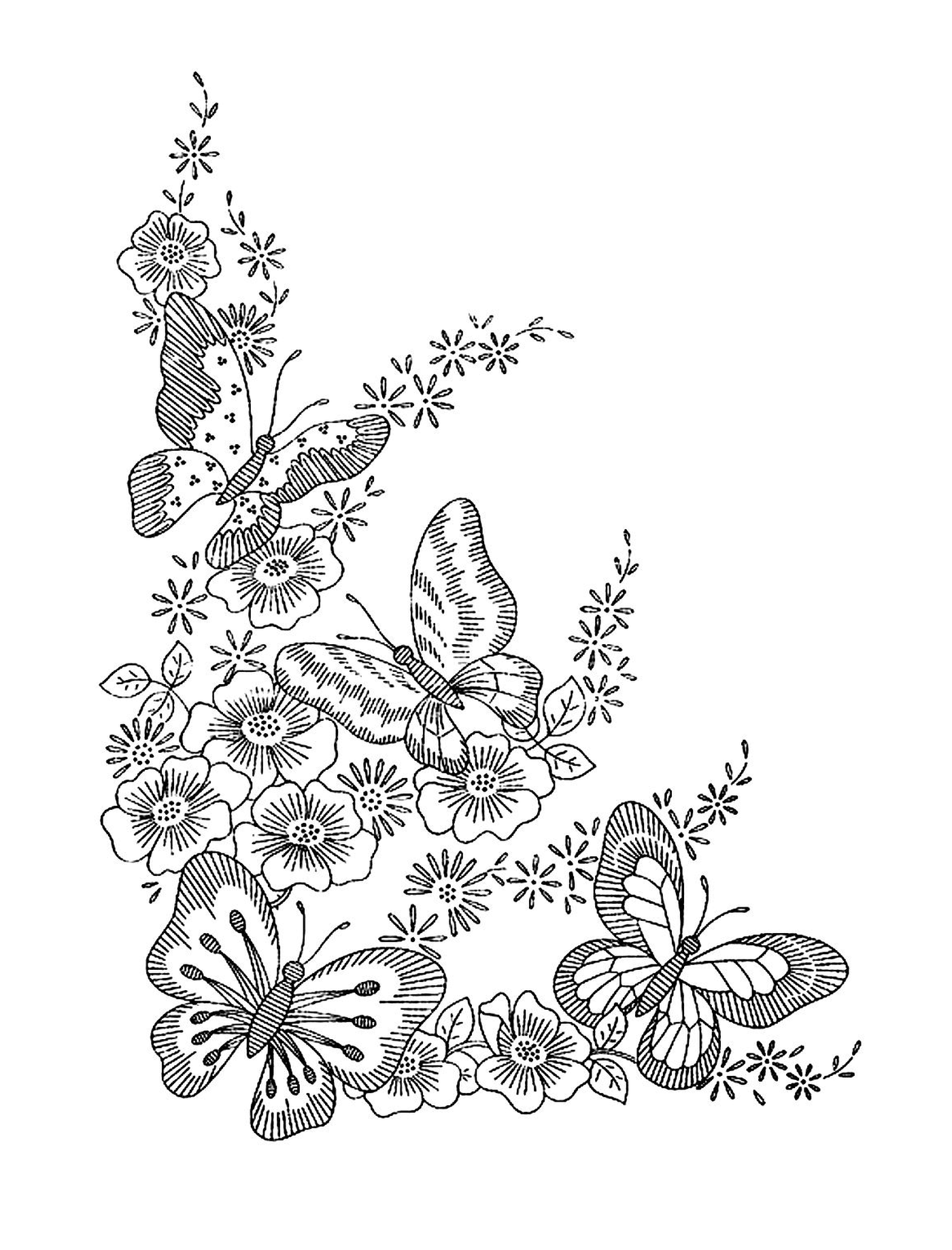  Schmetterlinge und schöne Blumen 