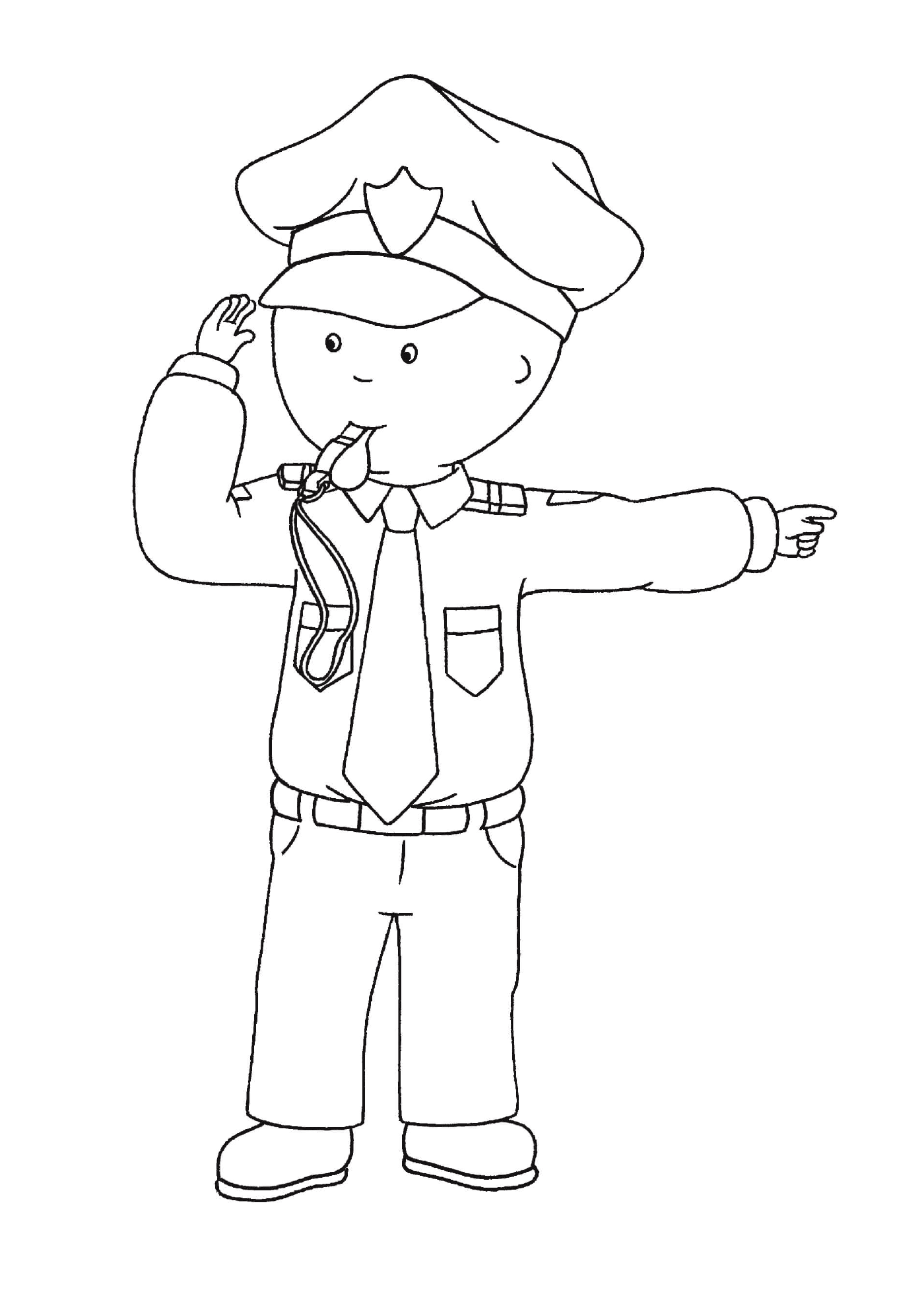  Caillou in a police suit for Halloween 