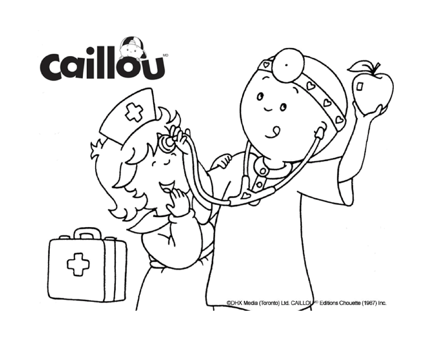  Doctor role play with Caillou and Moussline 