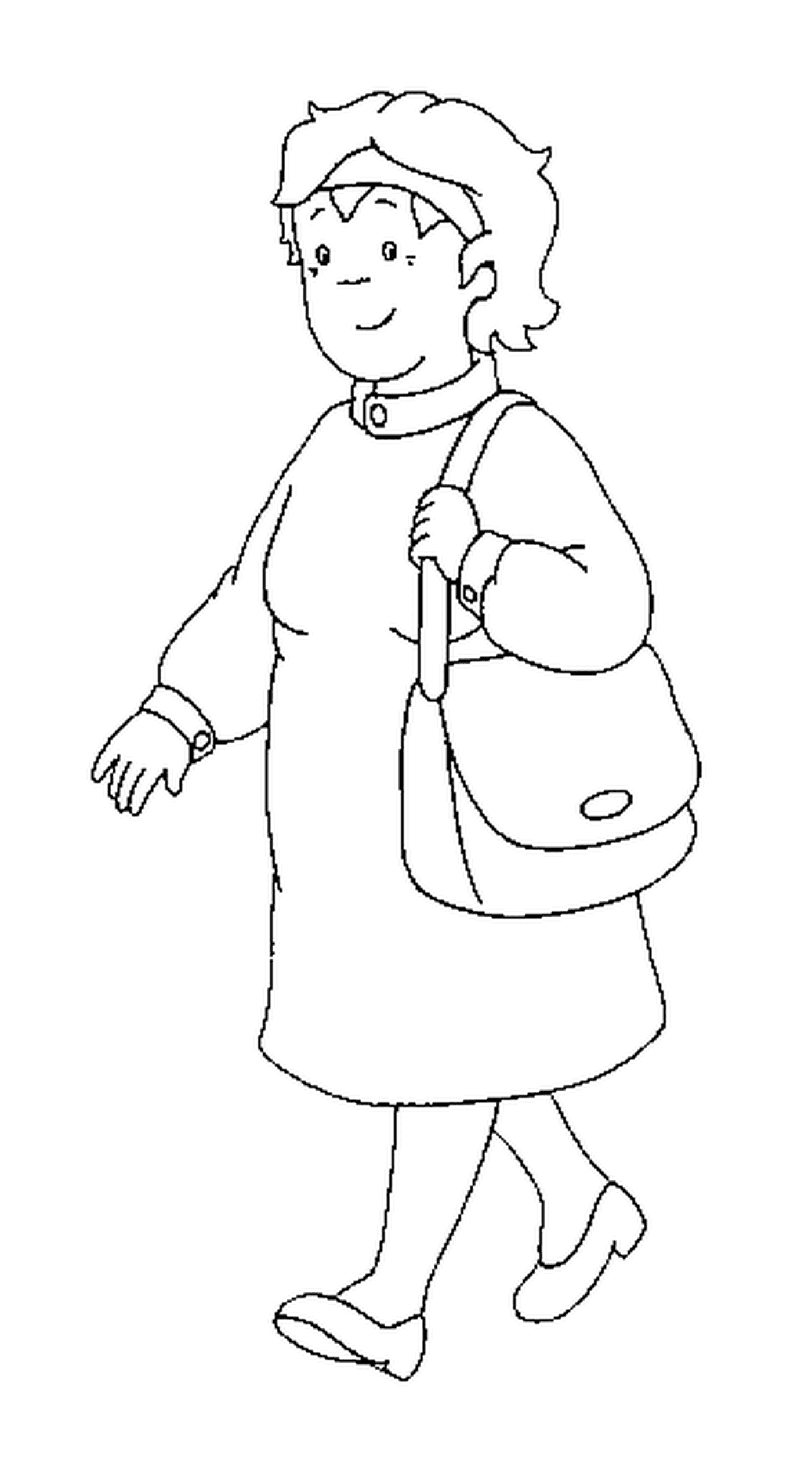  La abuela de Caillou con un bolso 