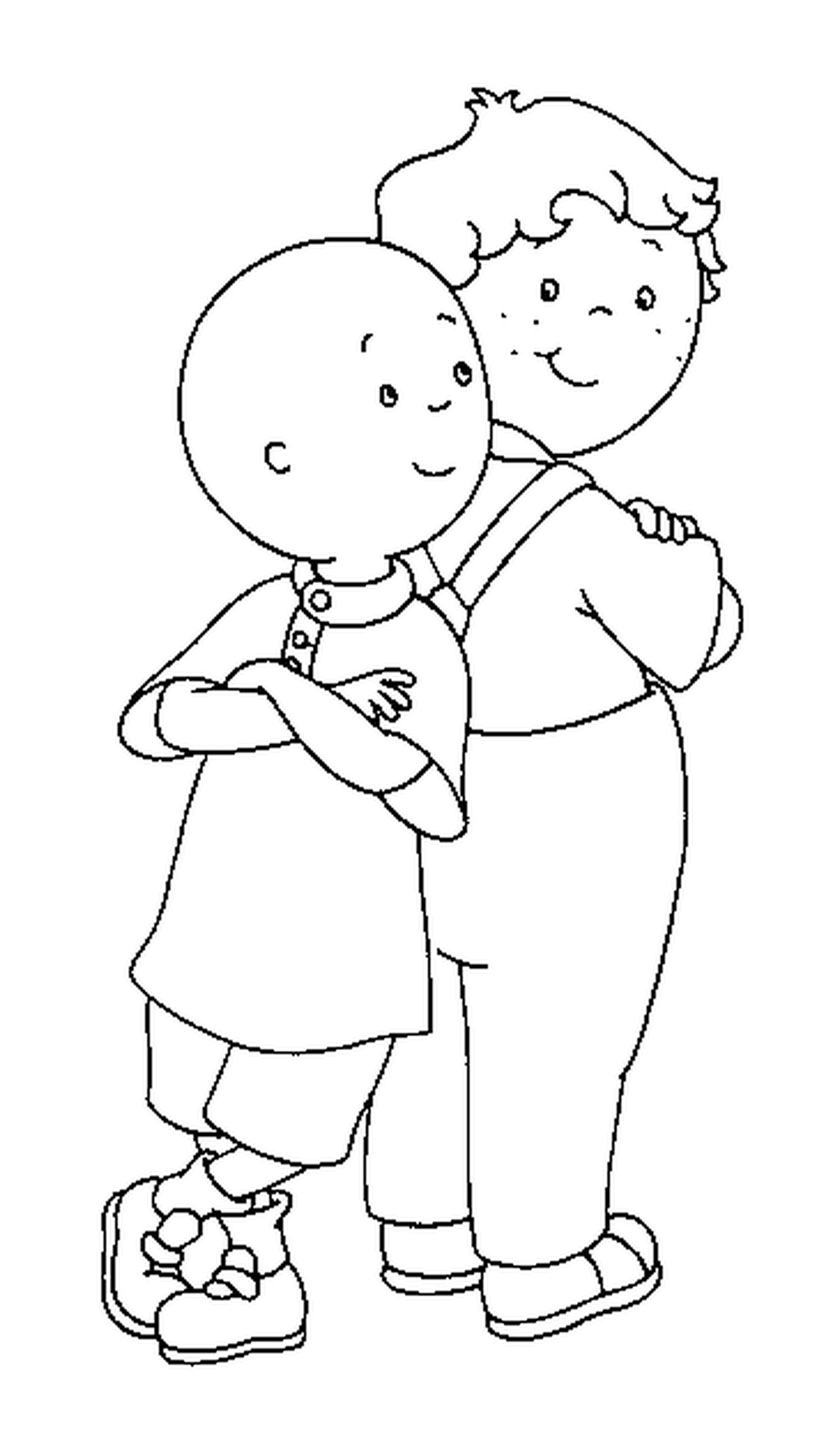 Caillou and Leo, the best friends in the world 
