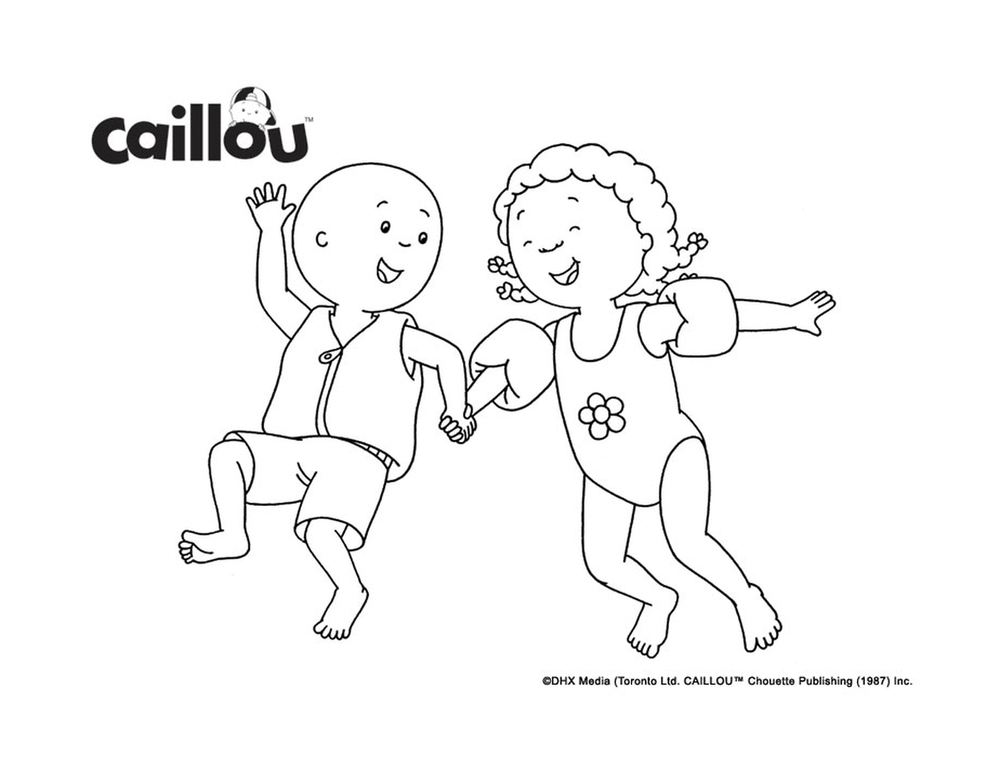  Caillou and Clementine love swimming and swimming 