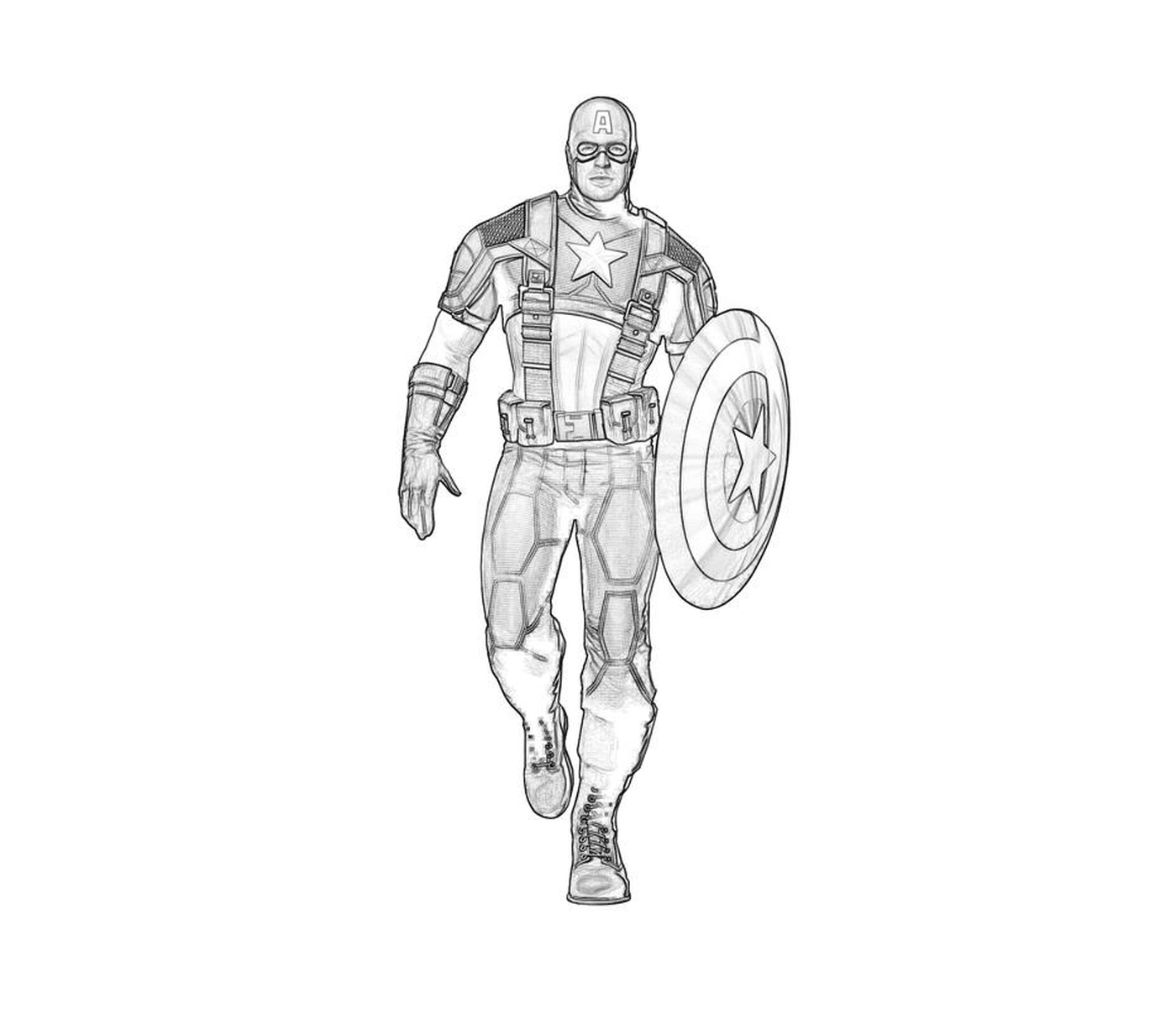  un hombre con un traje del Capitán América 