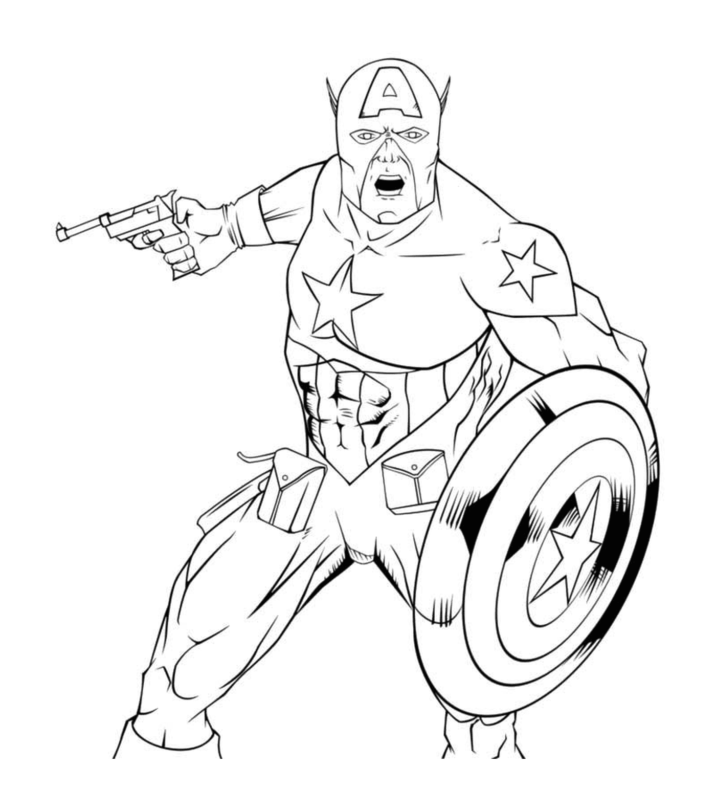  un Capitán América con un arma 