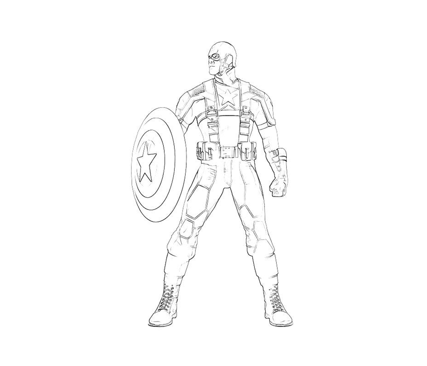  Un hombre con el traje del Capitán América 