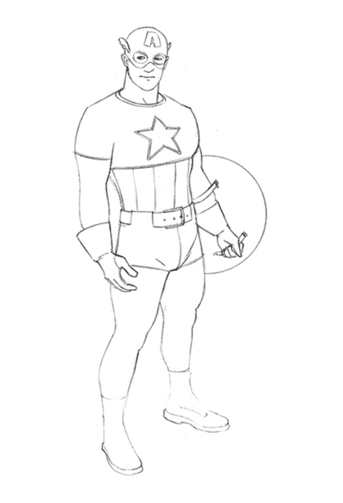  Ein Mann im Anzug von Captain America 