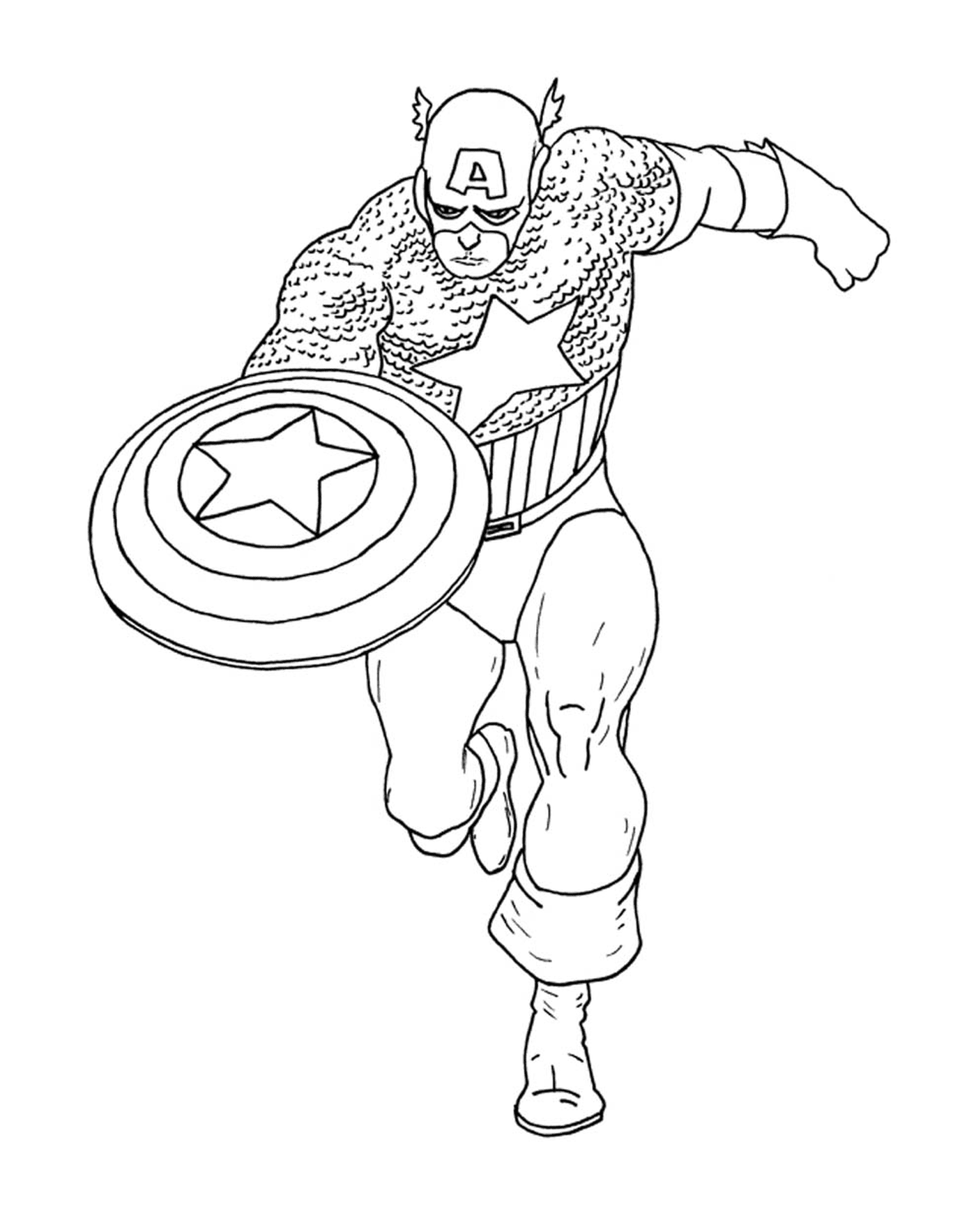  Imagen de un héroe, Capitán América coloreado 
