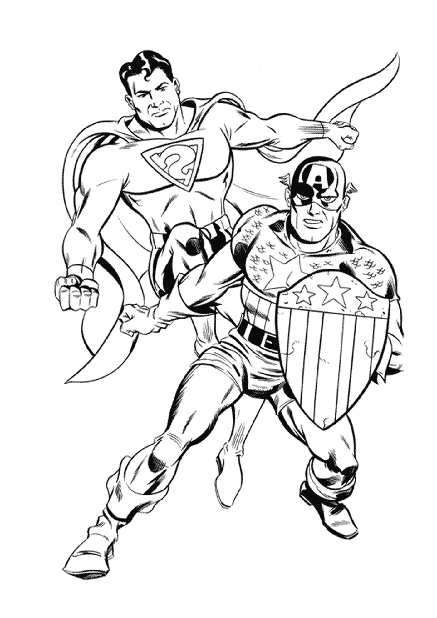  Image of two superheroes, Captain America coloring 35 