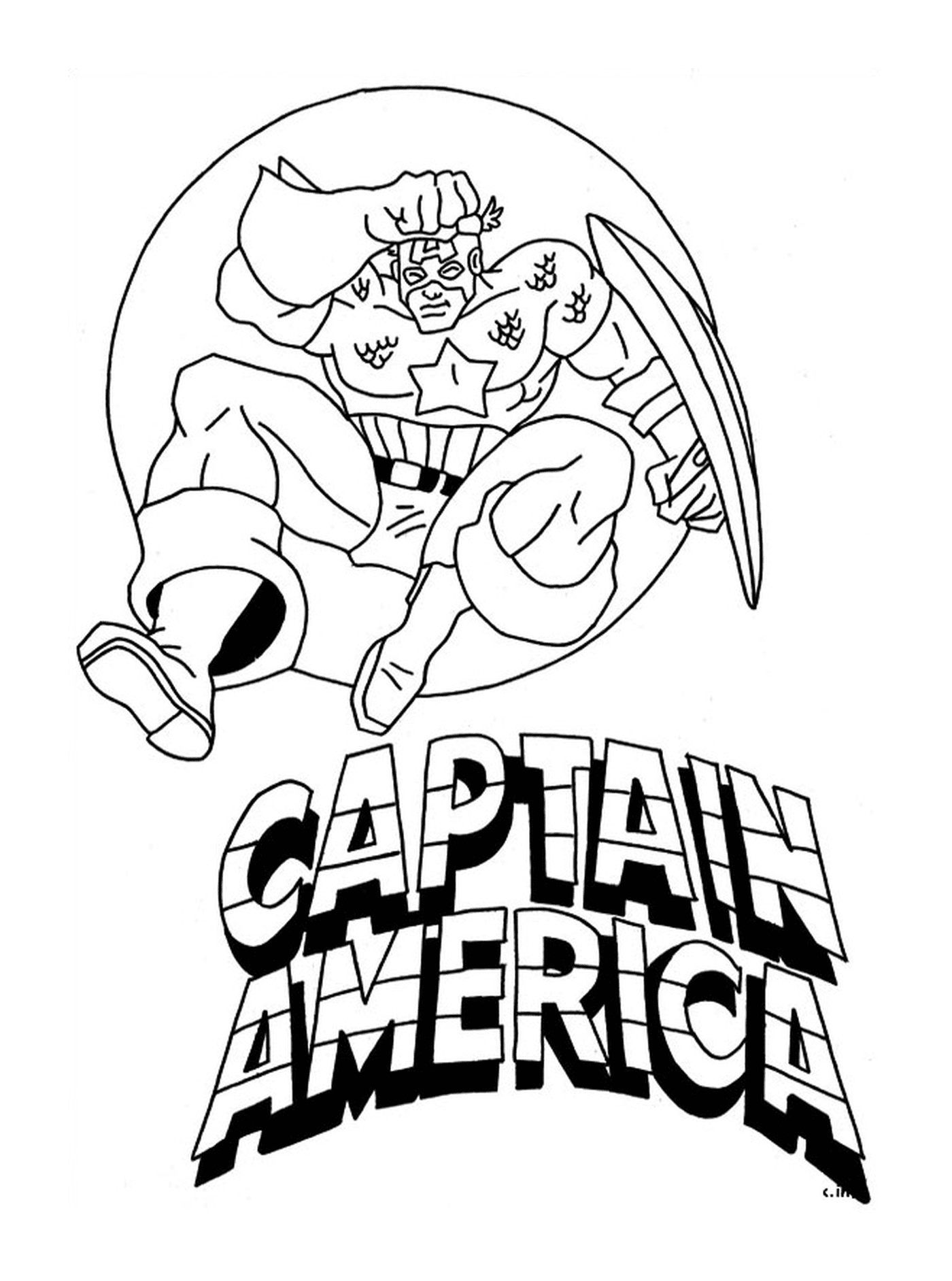  Капитан Америка с логотипом, фотография Капитана Америка 