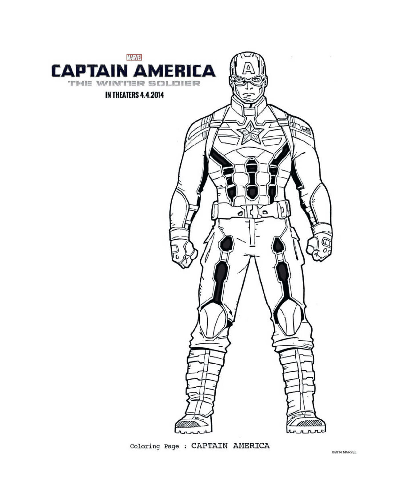  Färbung Captain America 67, Bild eines Mannes in Uniform 