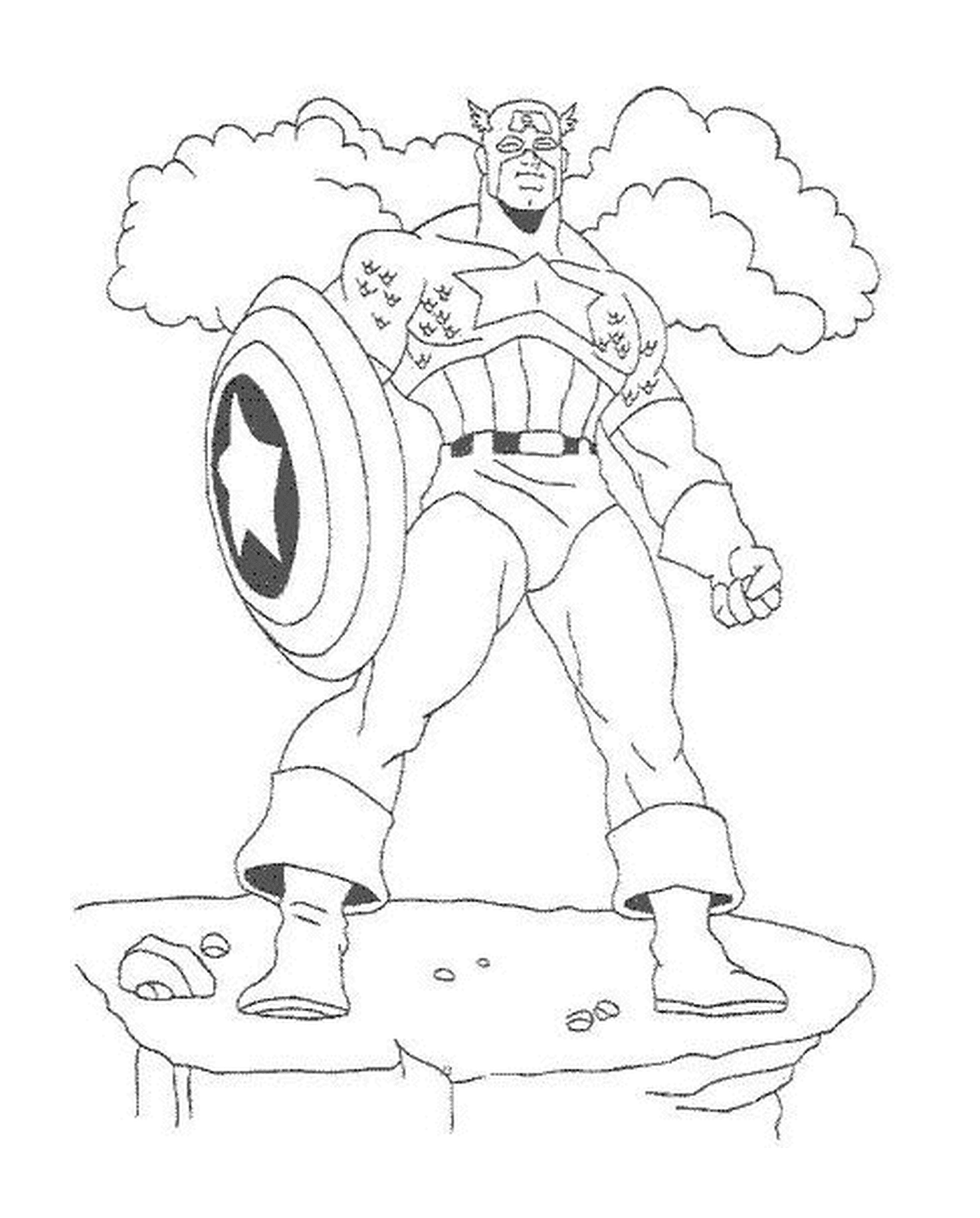  Capitan America con il suo scudo di vibranio, immagine di un Capitan America 