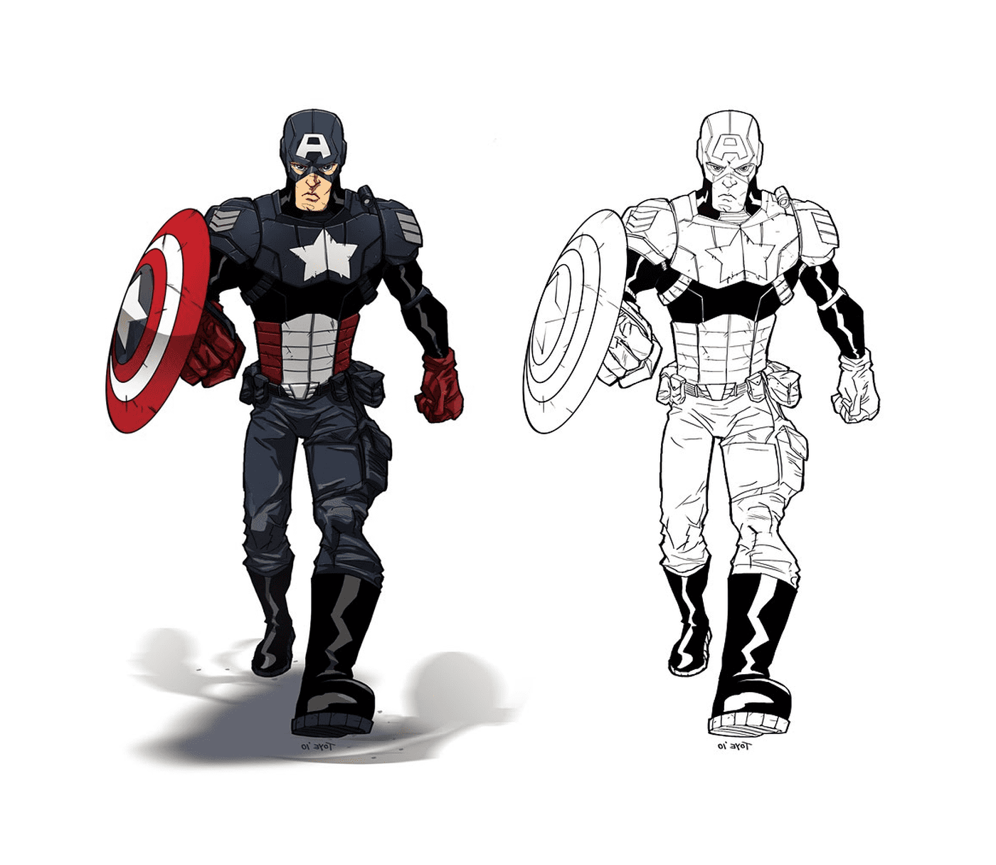  Colouring Captain America 43, character of Captain America 