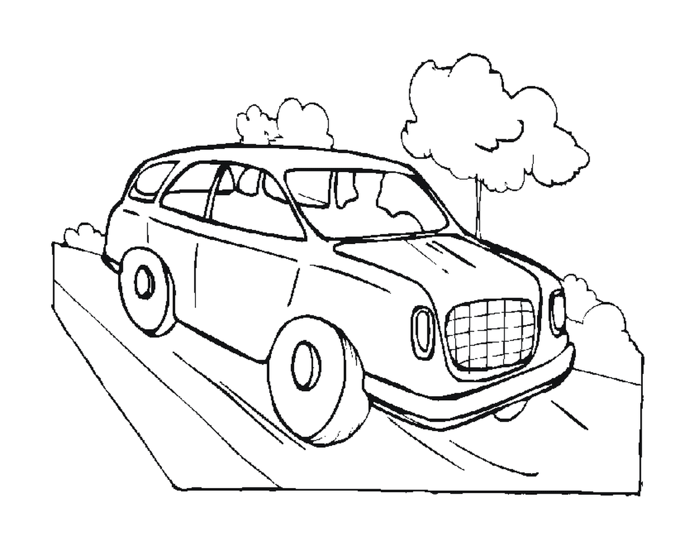  Auto disegnata su strada 
