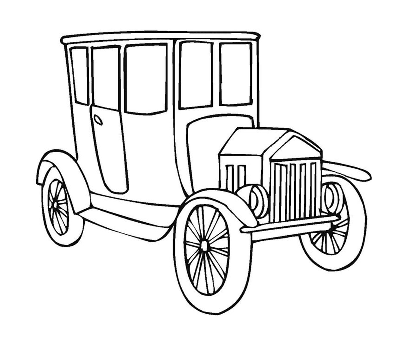  Нарисован старый автомобиль 