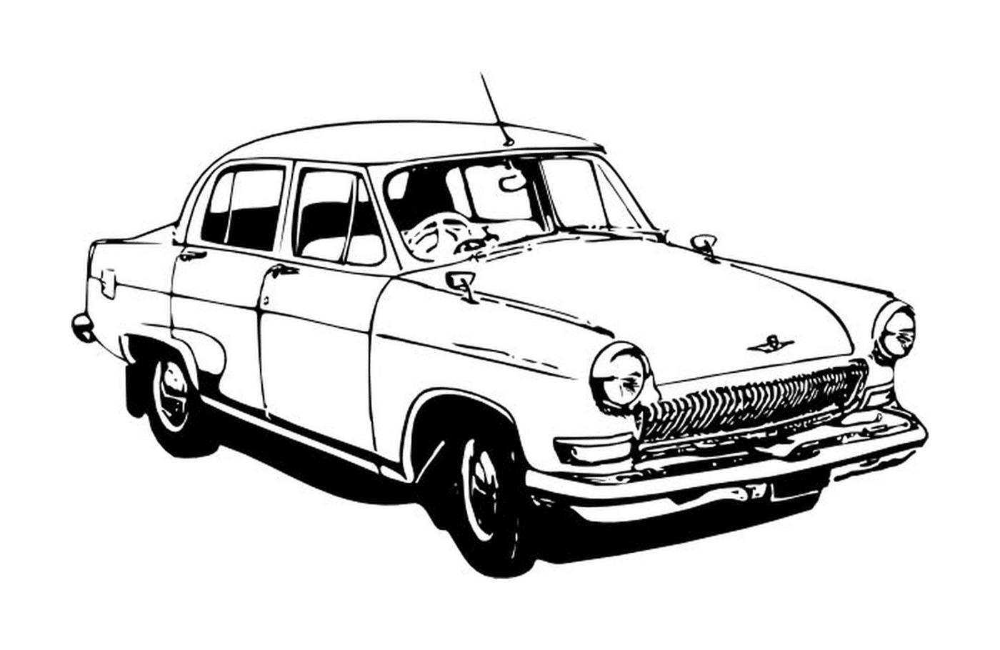  Citroën Oldtimer, sitzender Fahrer 