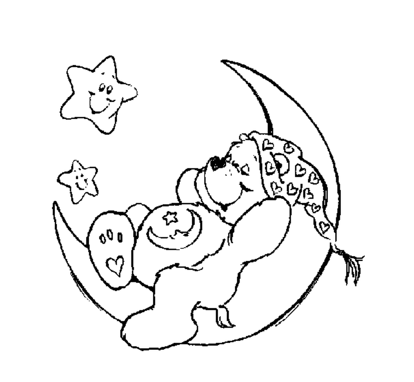  Медведь Бисун, лежащий на луне 