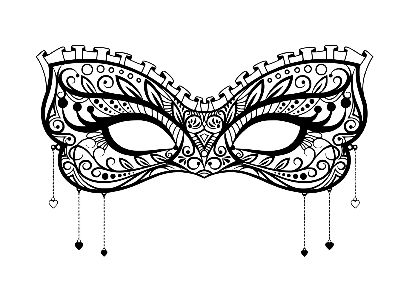  Lace carnival mask, discreet with a heart 