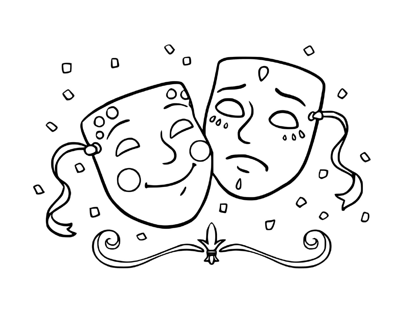  Two sad and happy carnival masks 