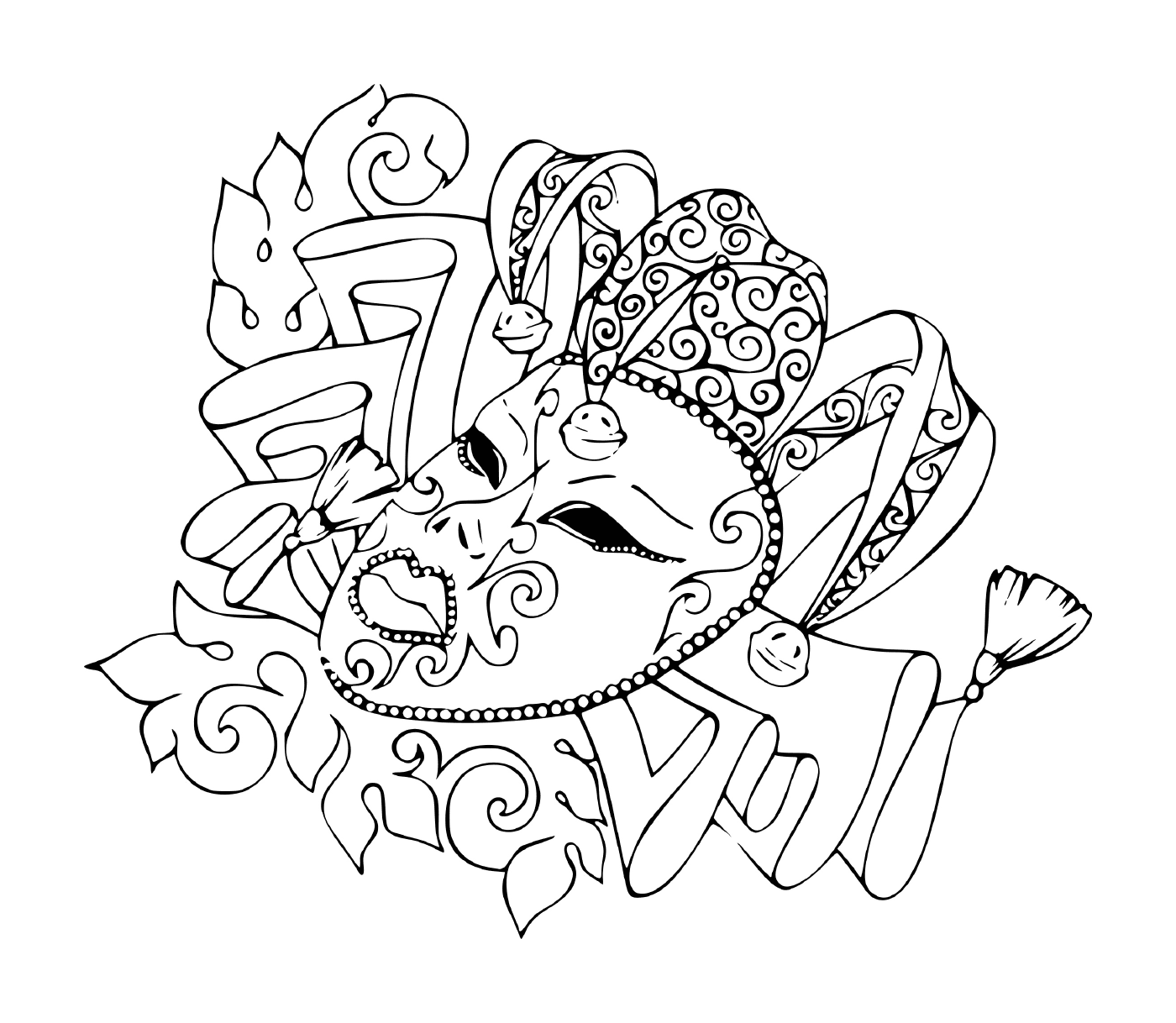  Mysterious carnival mask, a mask 