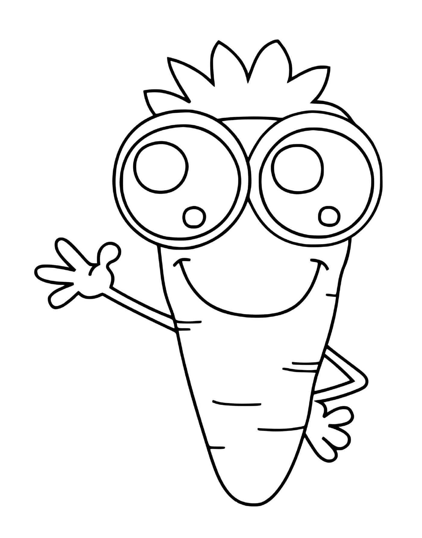  Karottenkawaii, eine Karotte mit Brille 
