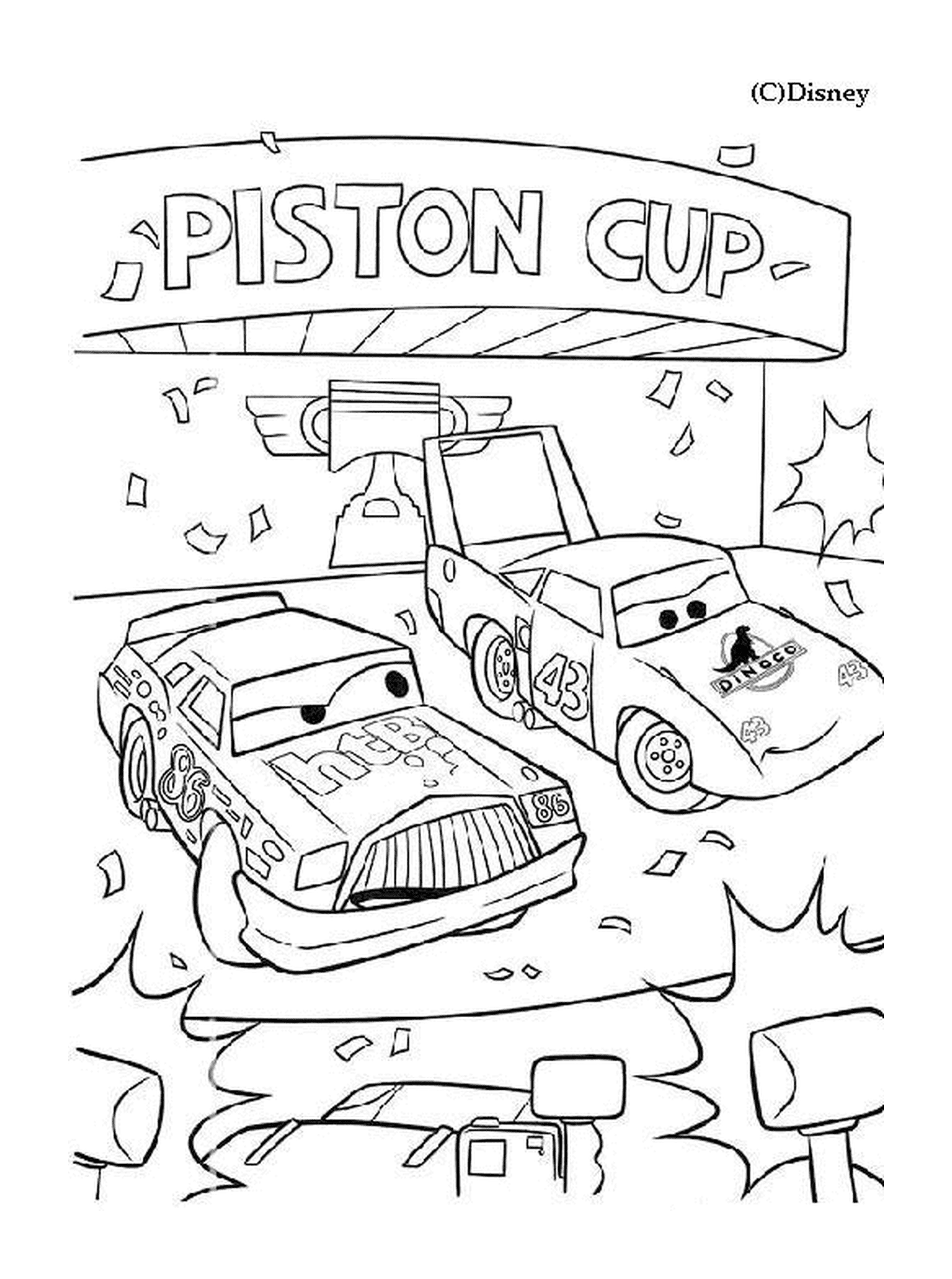  The Piston Cup podium 
