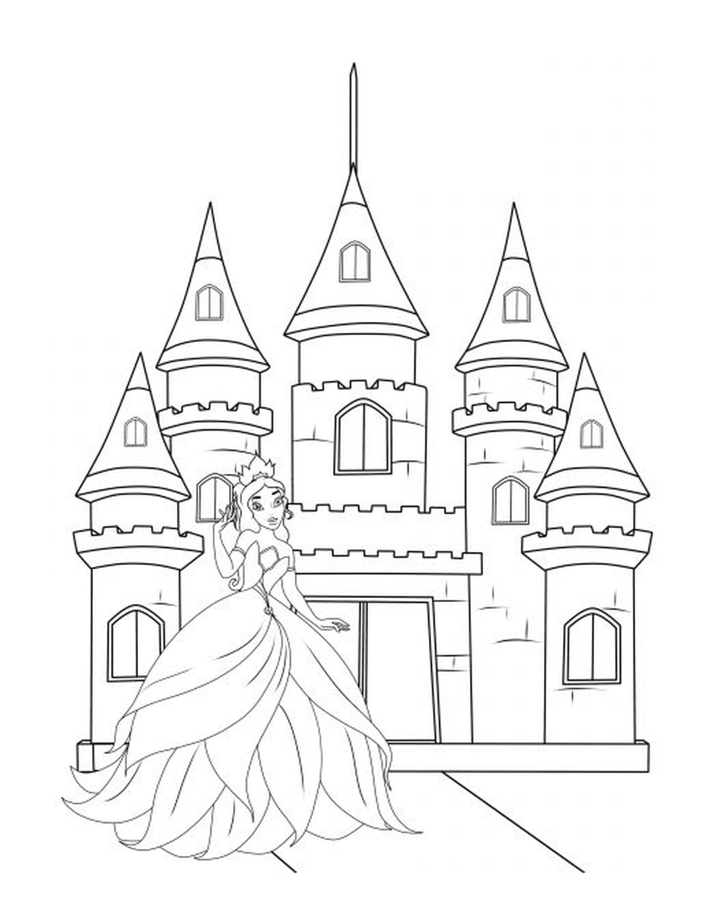  Принцесса стоит перед замком, как Барби 