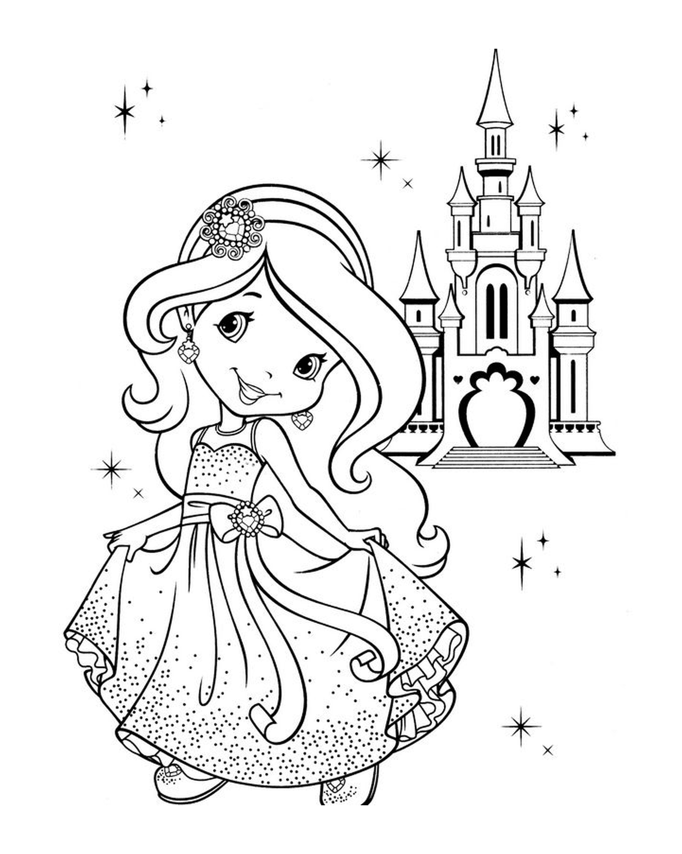  Princesa Charlotte en frente de su castillo 
