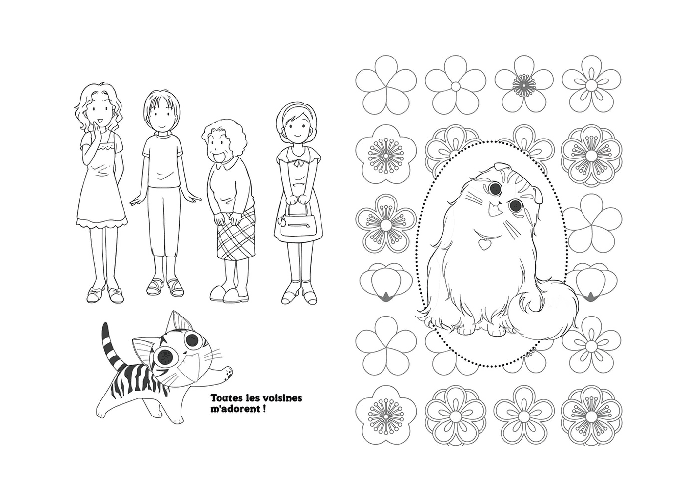  A coloring board of all the neighbors of the Chinese cat 