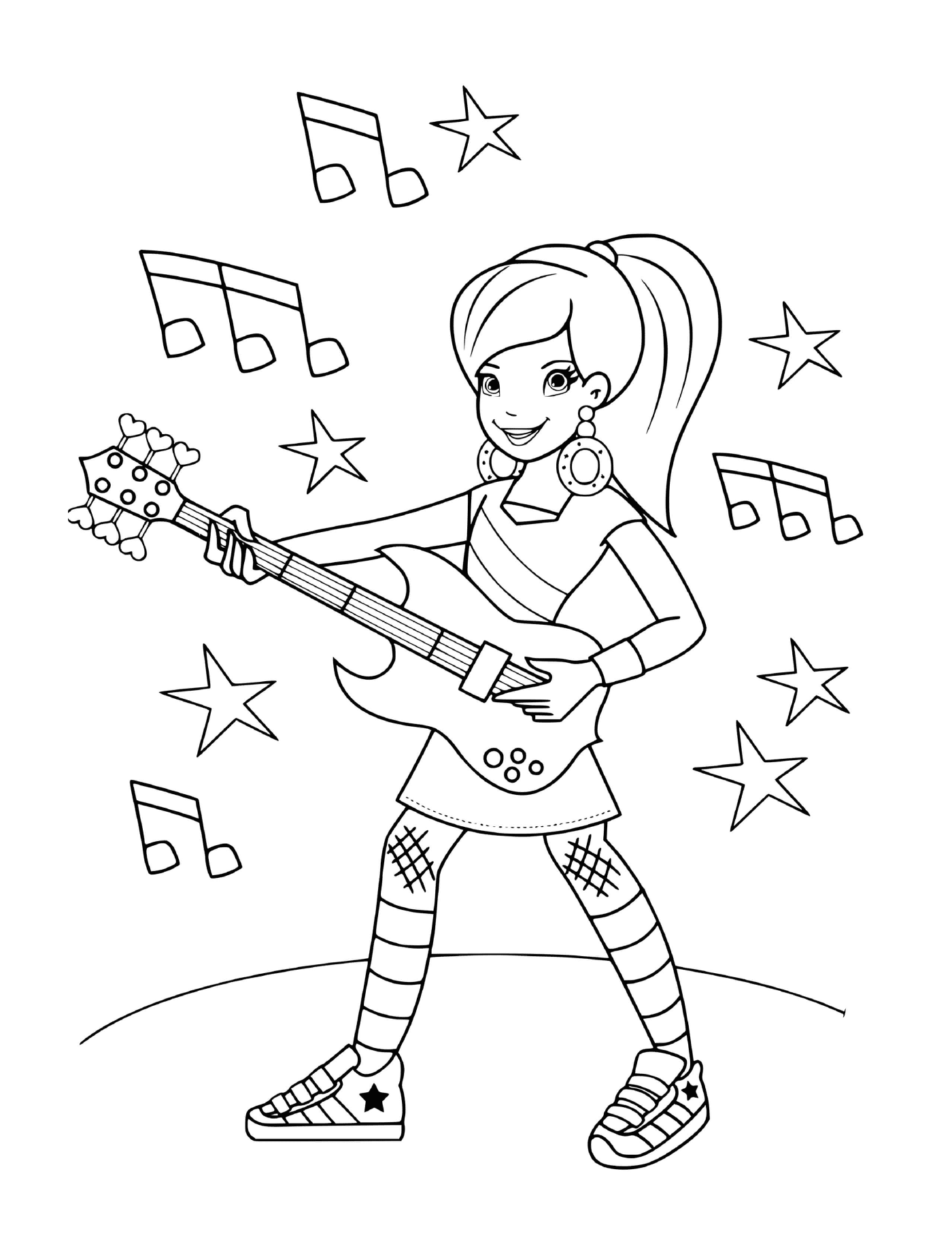  Ein Mädchen spielt Gitarre 