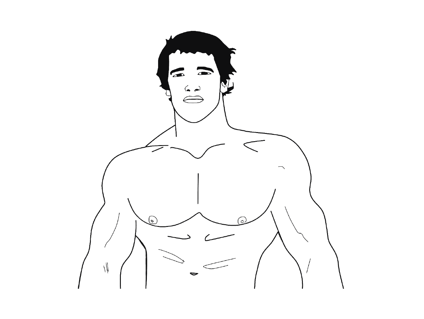  A man without a shirt 