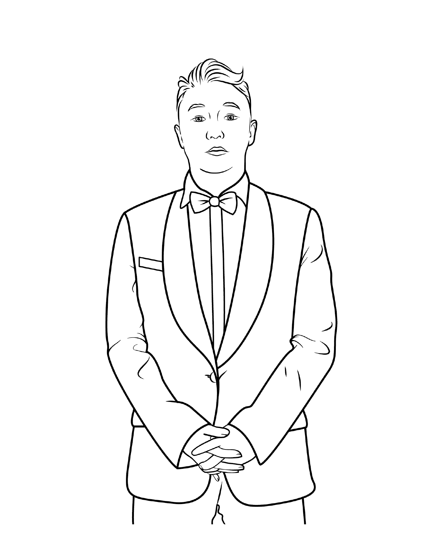  A man in a suit in a line 