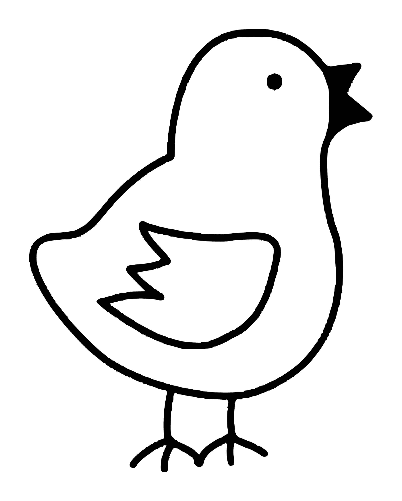  Simple yellow chick drawing 