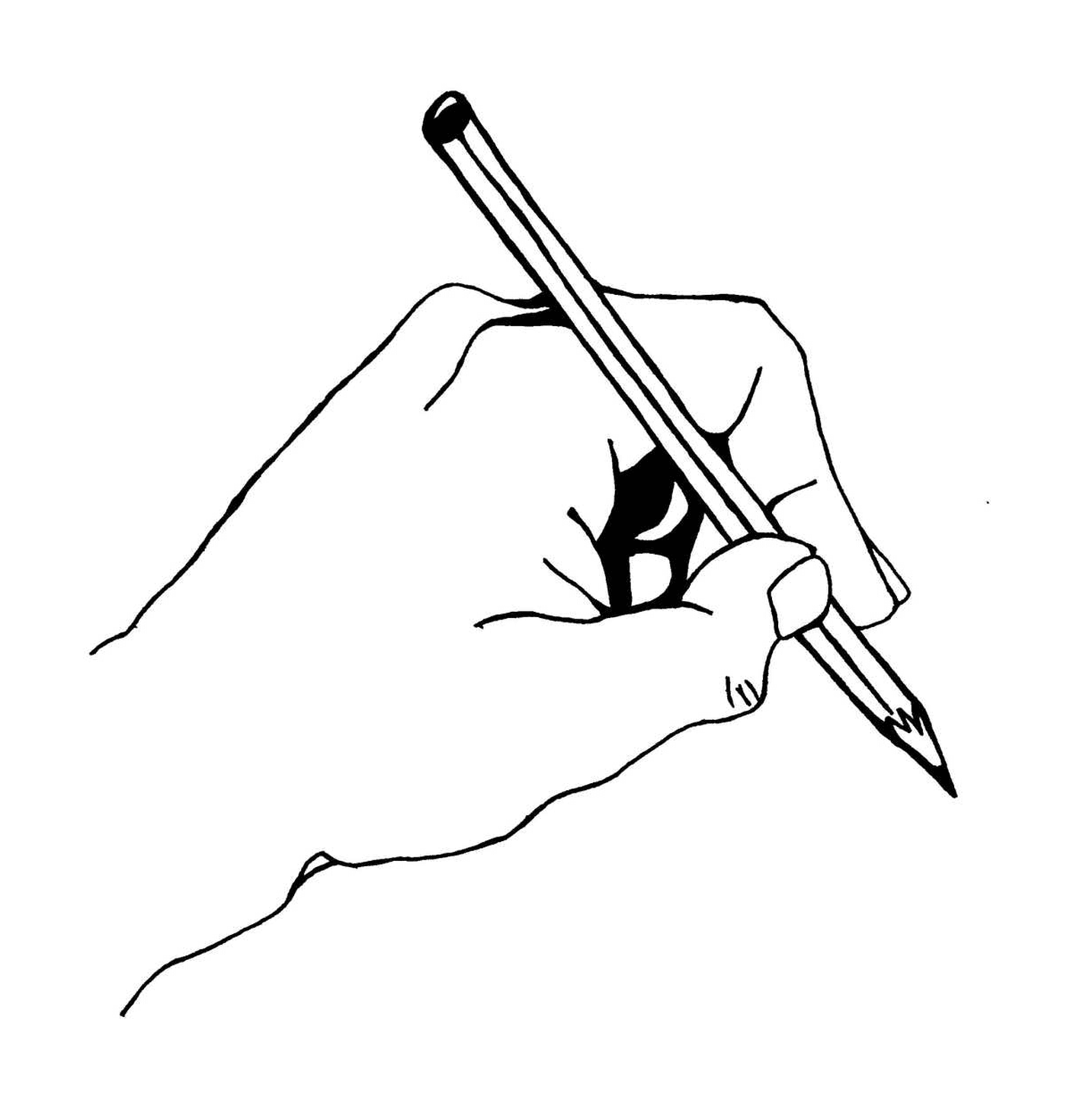  Взрослая рука, держащая карандаш 