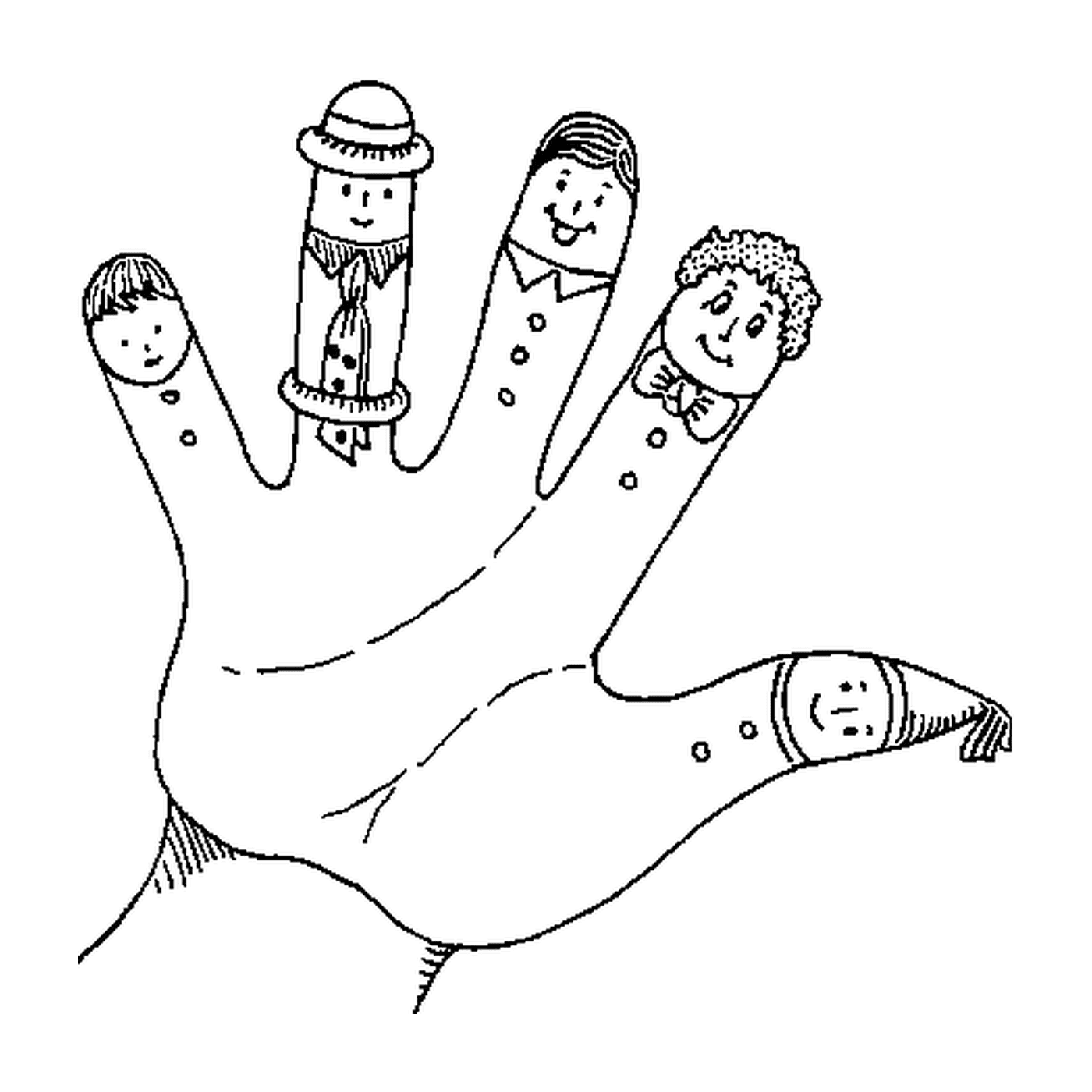  child hand with puppets 