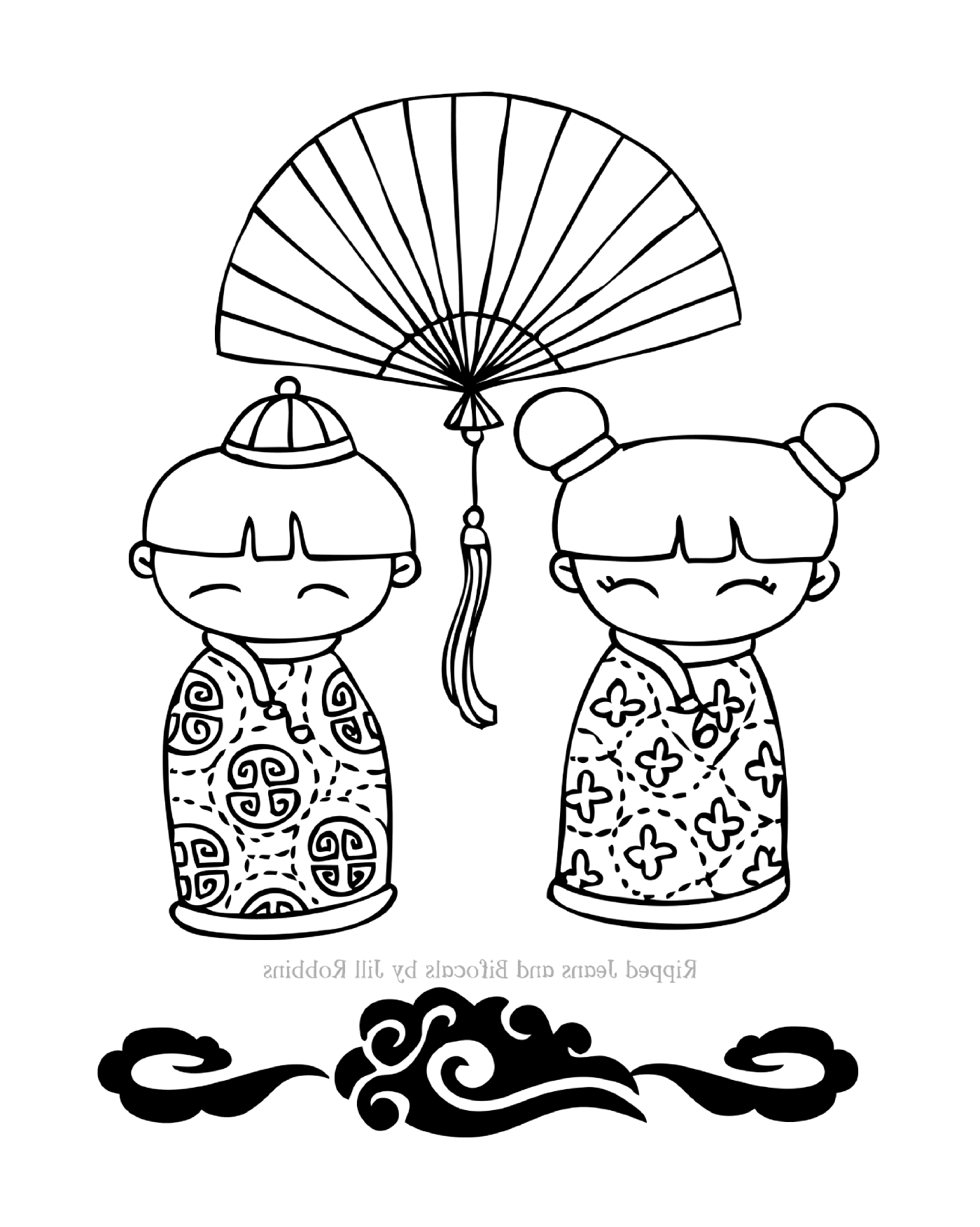  Две куклы для китайского нового года 