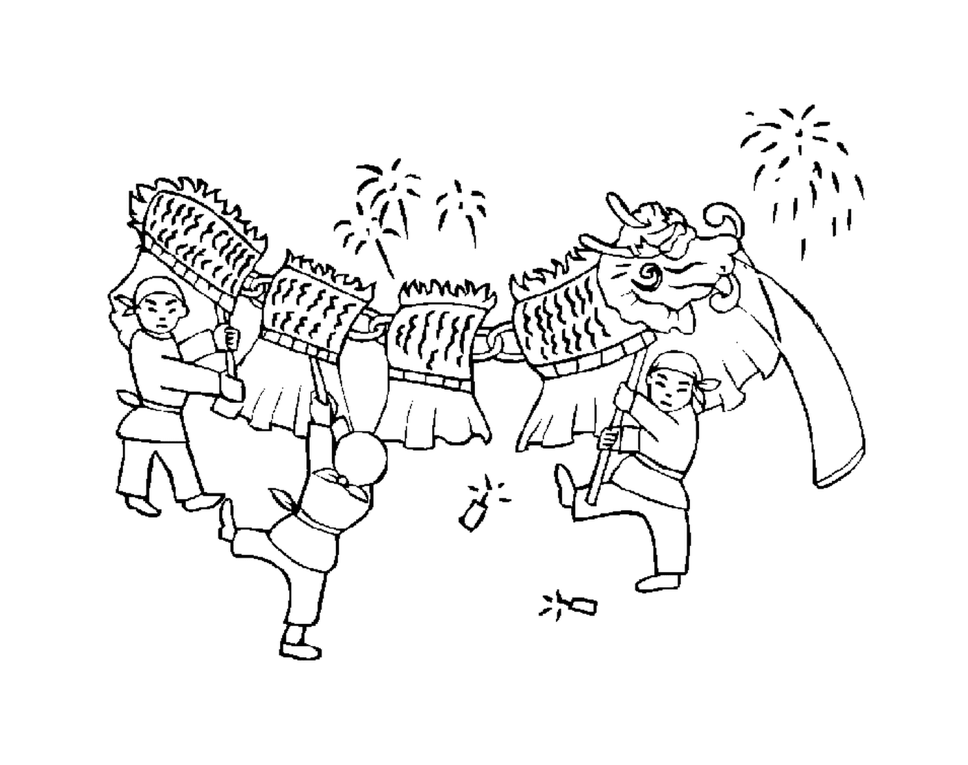  Парад драконов для китайского нового года 