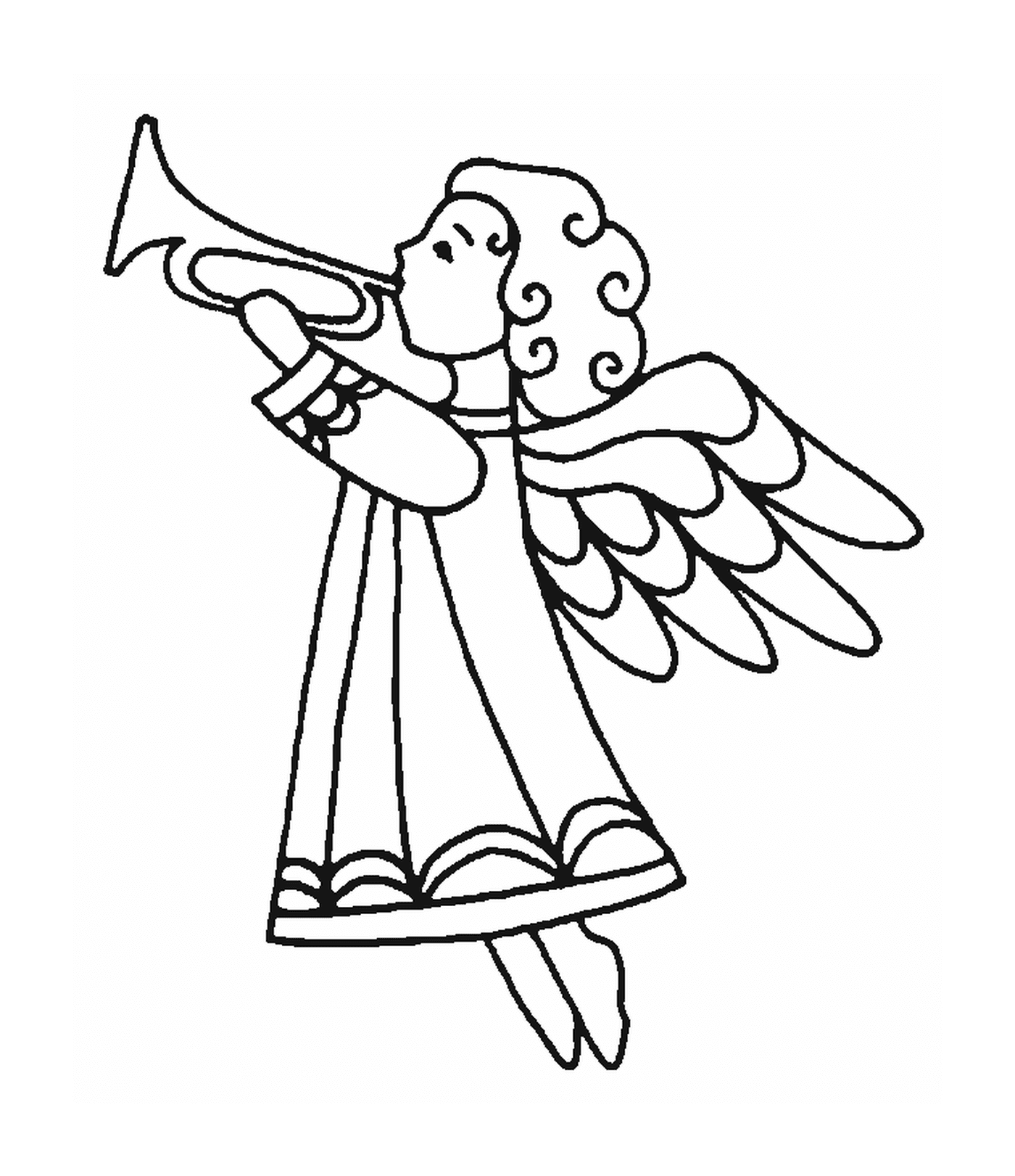  Ein Engel spielt Trompete 