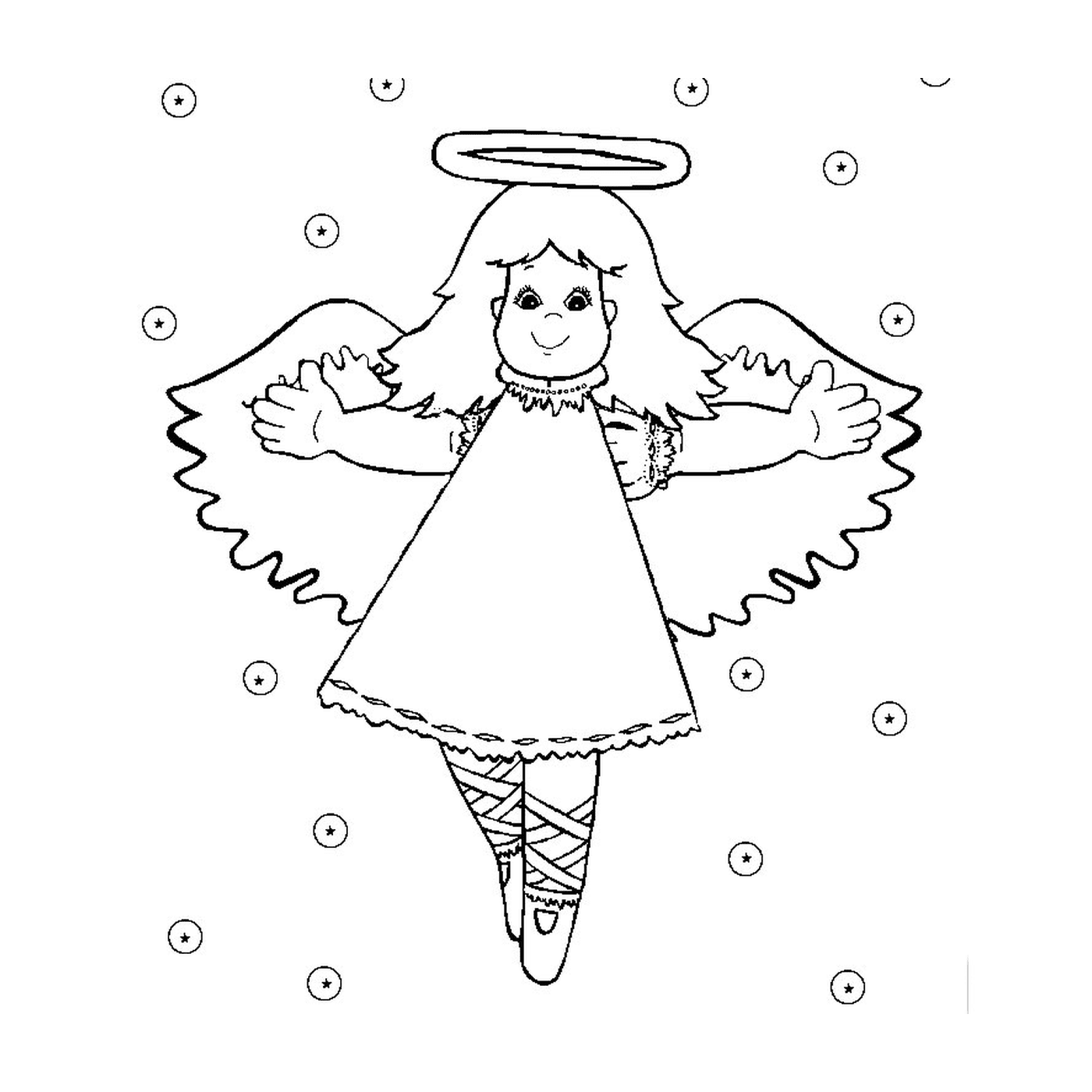  A little girl dressed as an angel 