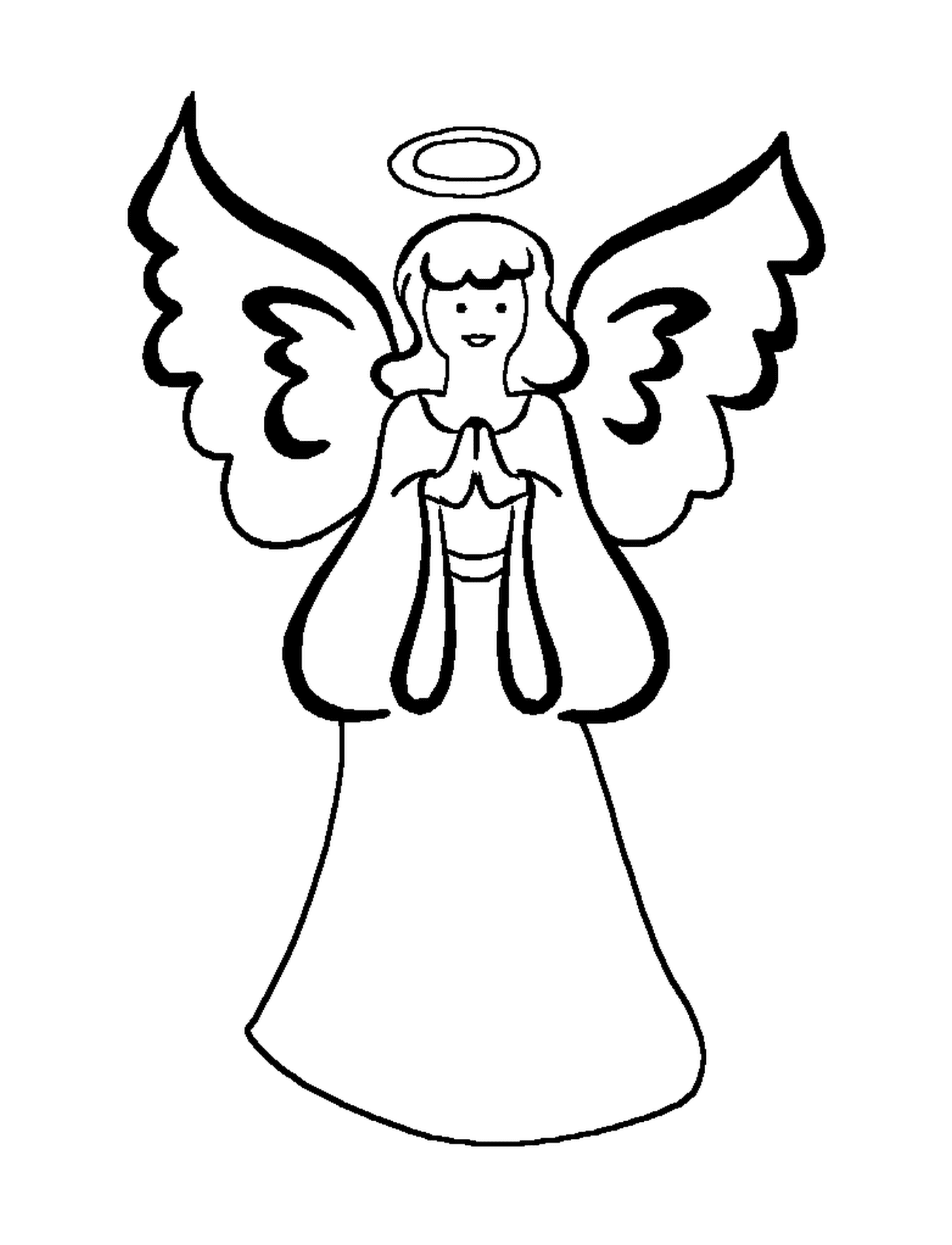  Un ángel con sus alas extendidas 