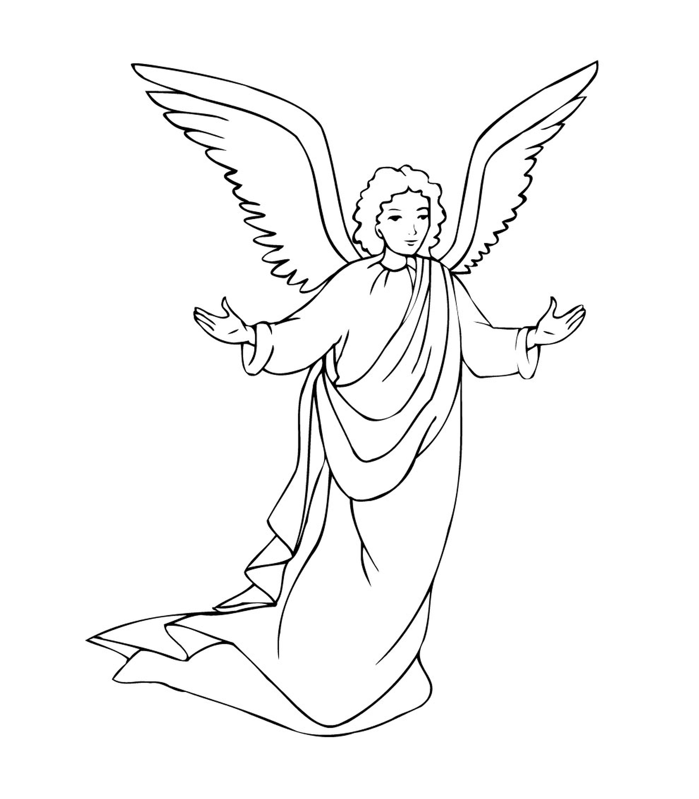  El arcángel Gabriel con las alas desplegadas 